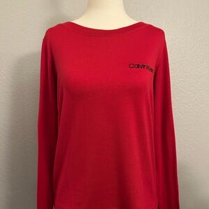 Calvin Klein Collection Vibrant Red Long Sleeve Tee